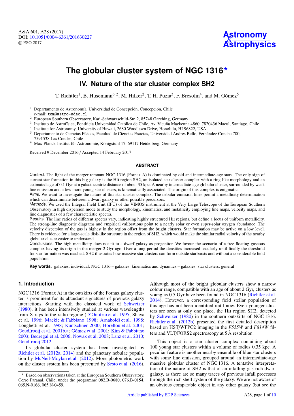 The Globular Cluster System of NGC 1316? IV