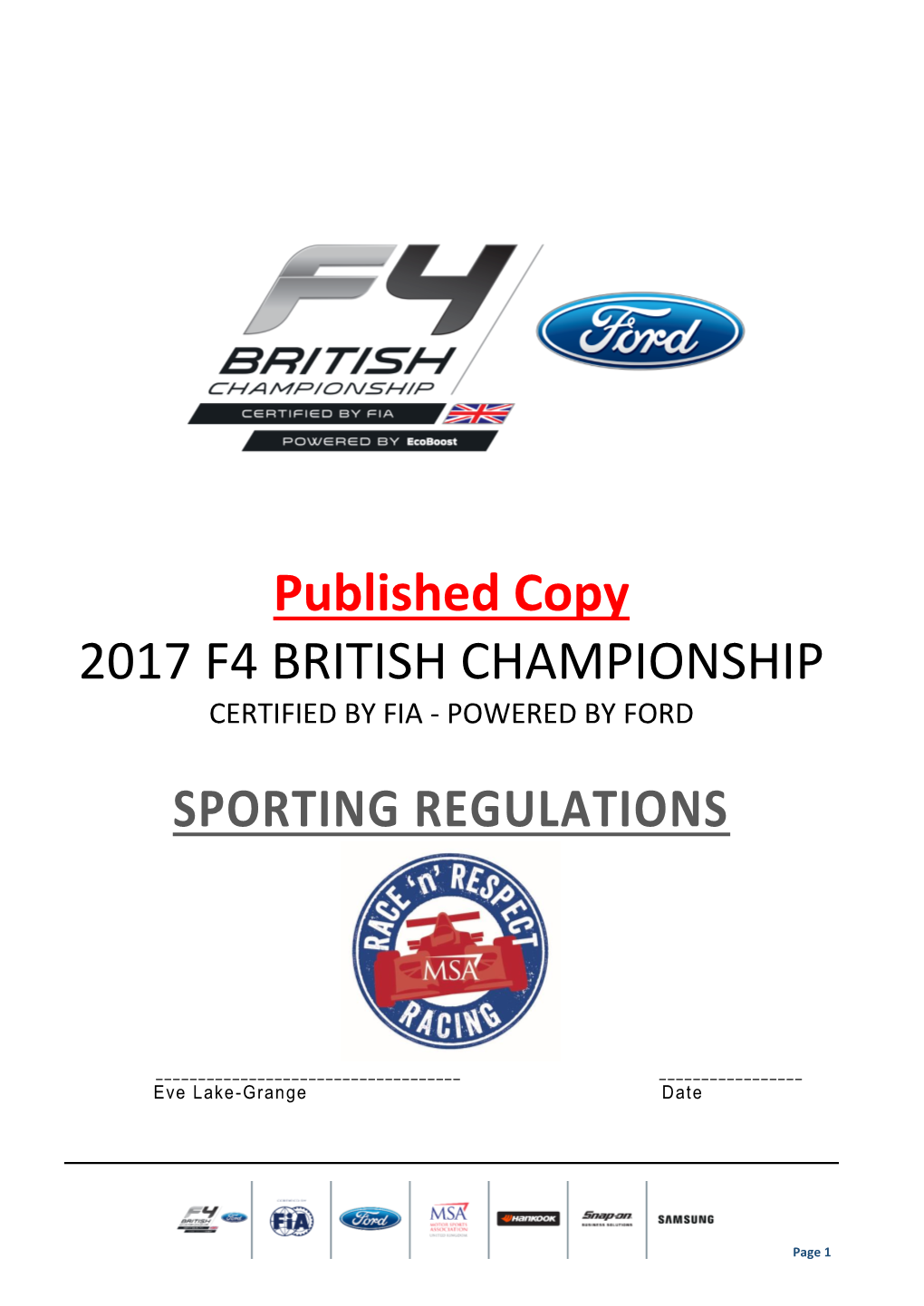 Published Copy 2017 F4 BRITISH CHAMPIONSHIP CERTIFIED by FIA - POWERED by FORD