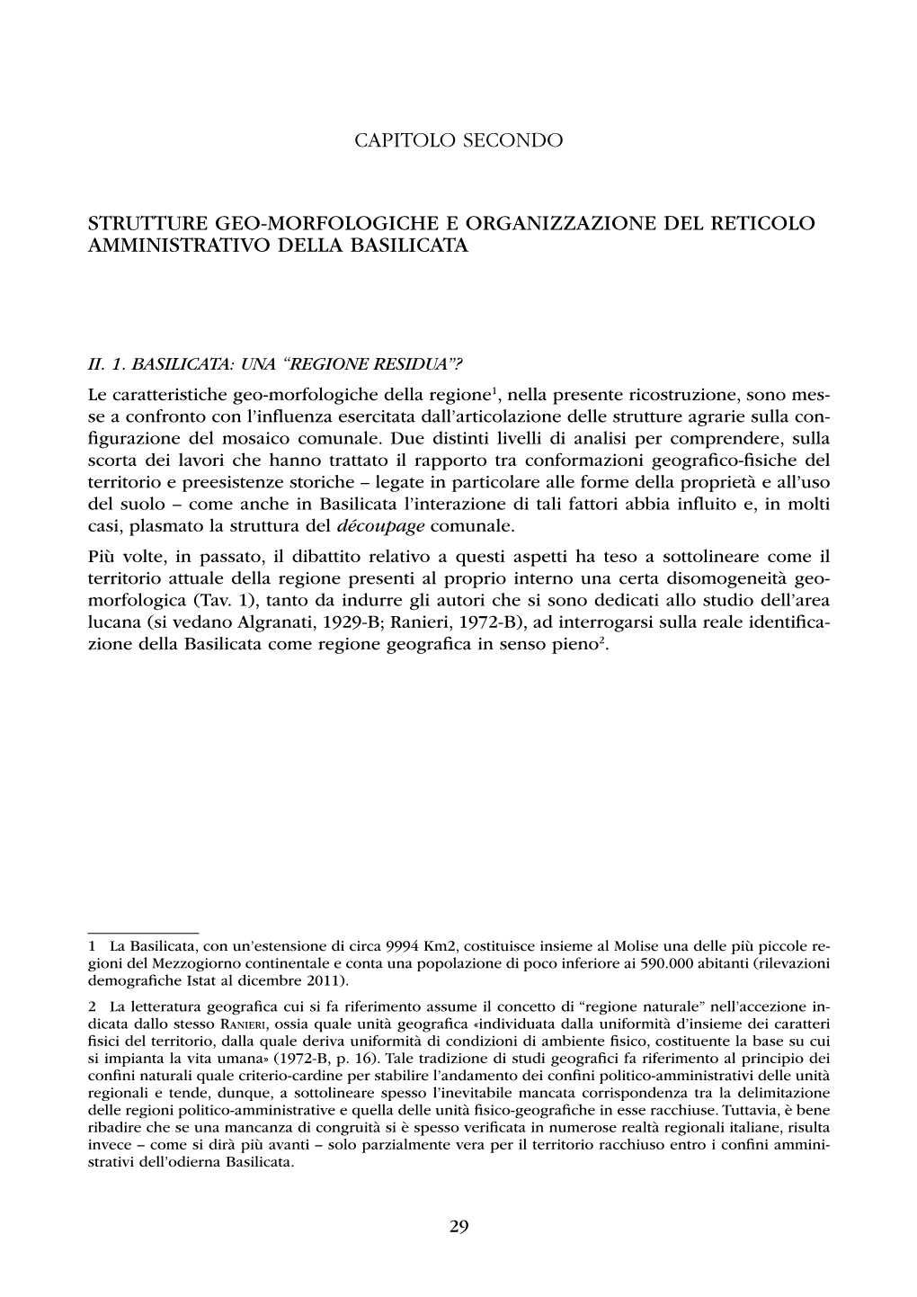 CAPITOLO SECONDO Strutture Geo-Morfologiche E Organizzazione