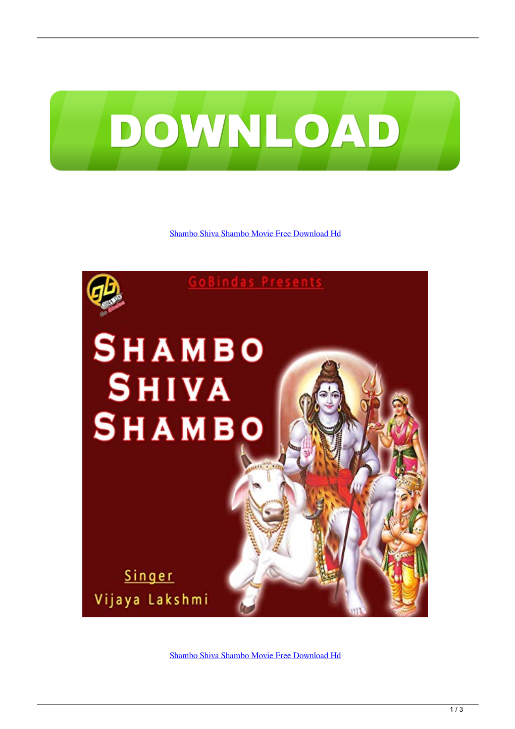 Shambo Shiva Shambo Movie Free Download Hd