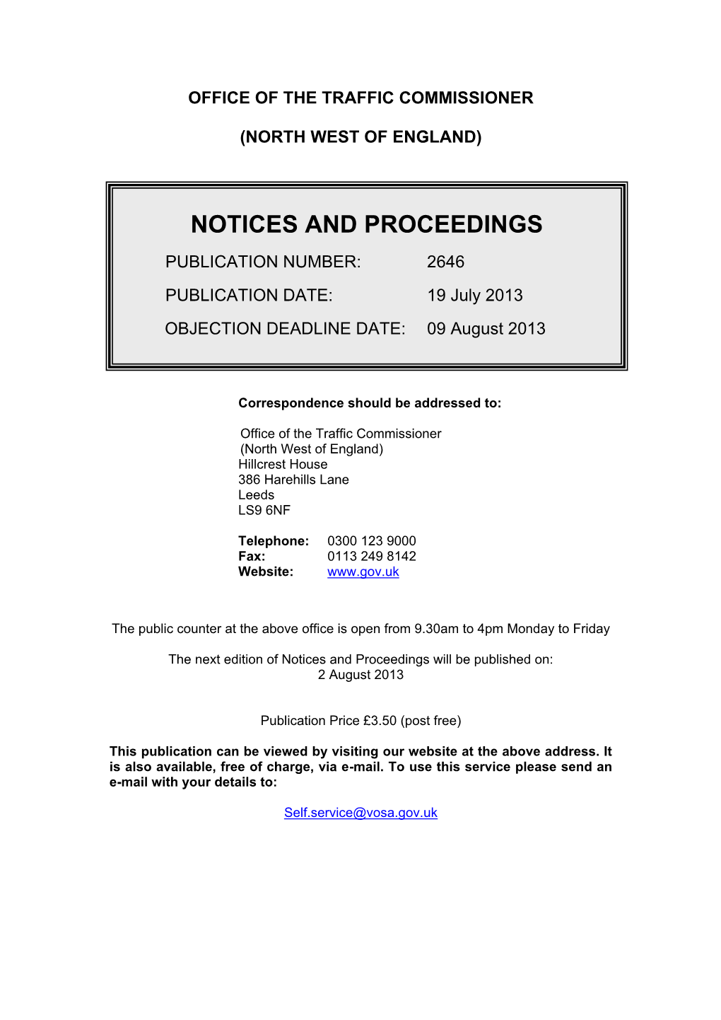 Notices and Proceedings