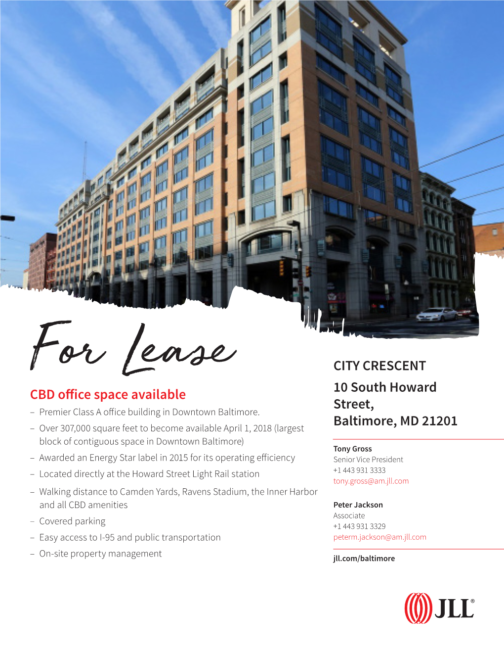 CBD Office Space Available CITY CRESCENT 10 South Howard