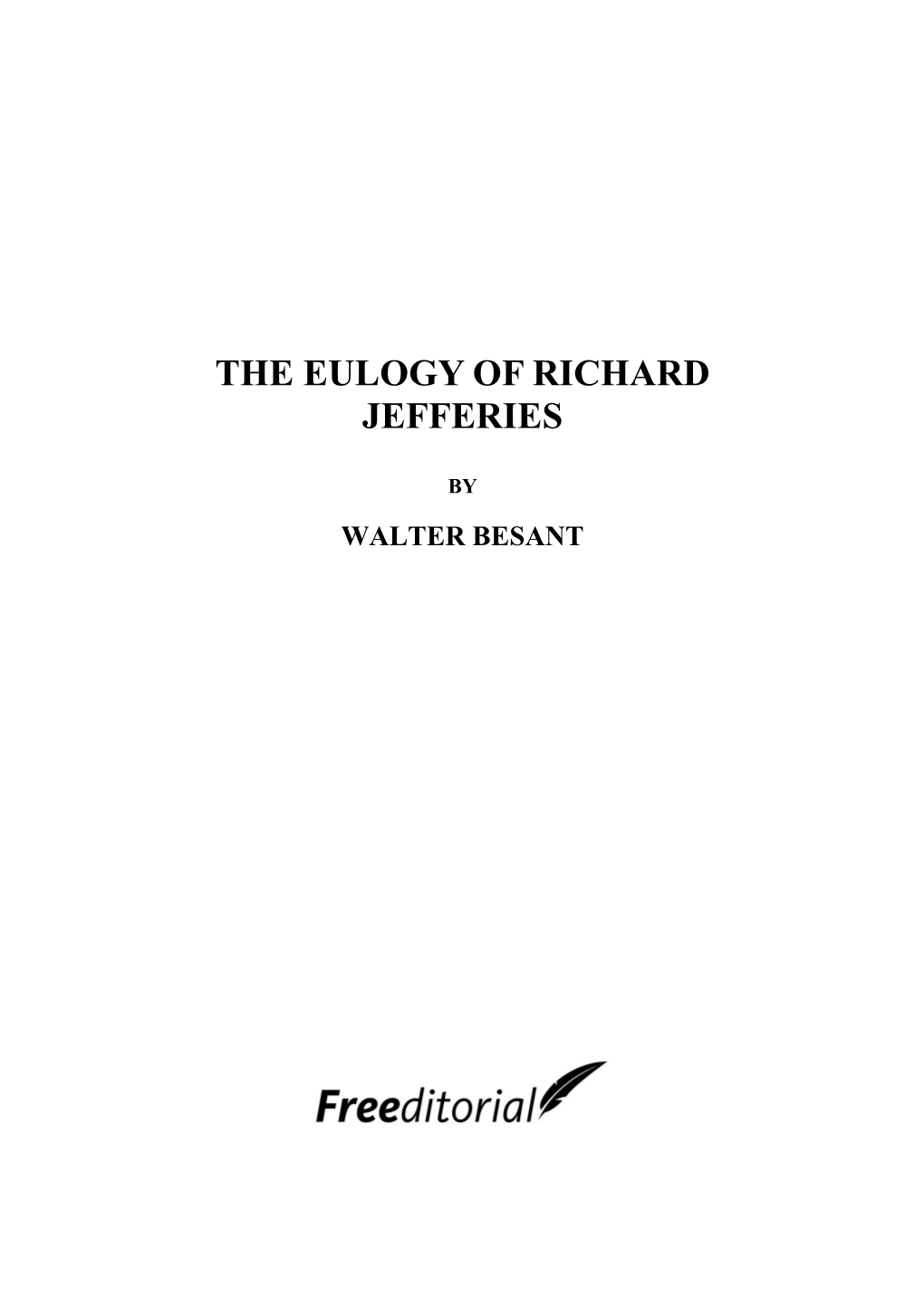 The Eulogy of Richard Jefferies