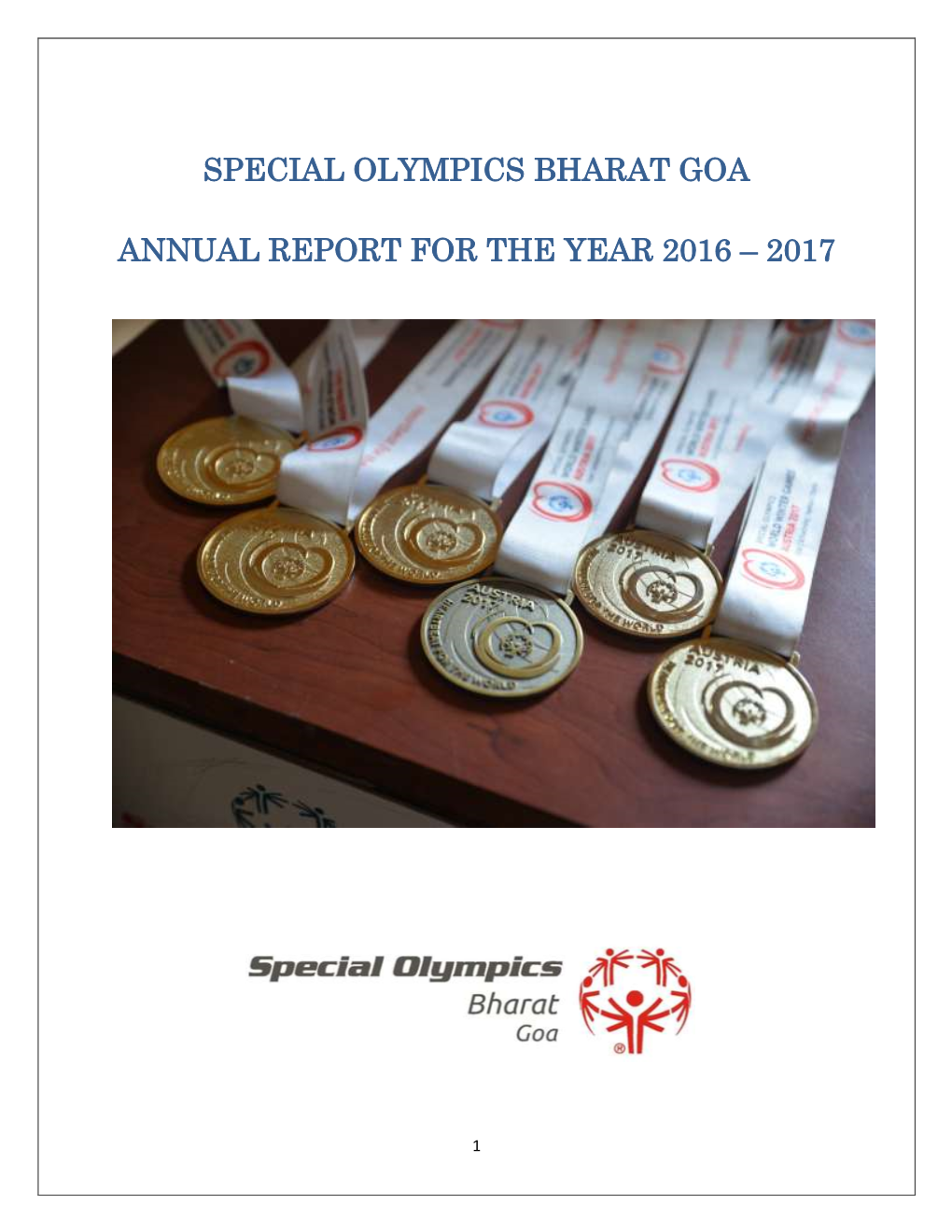 Special Olympics Bharat Goa Annual Report for The