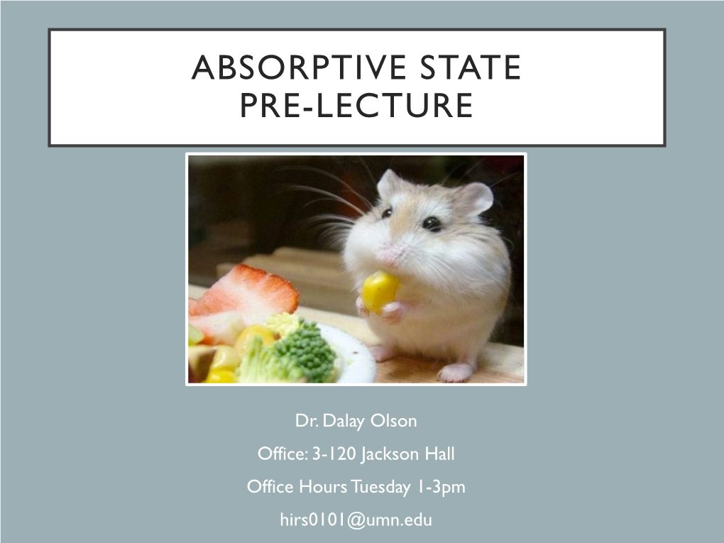 Absorptive State Pre-Lecture