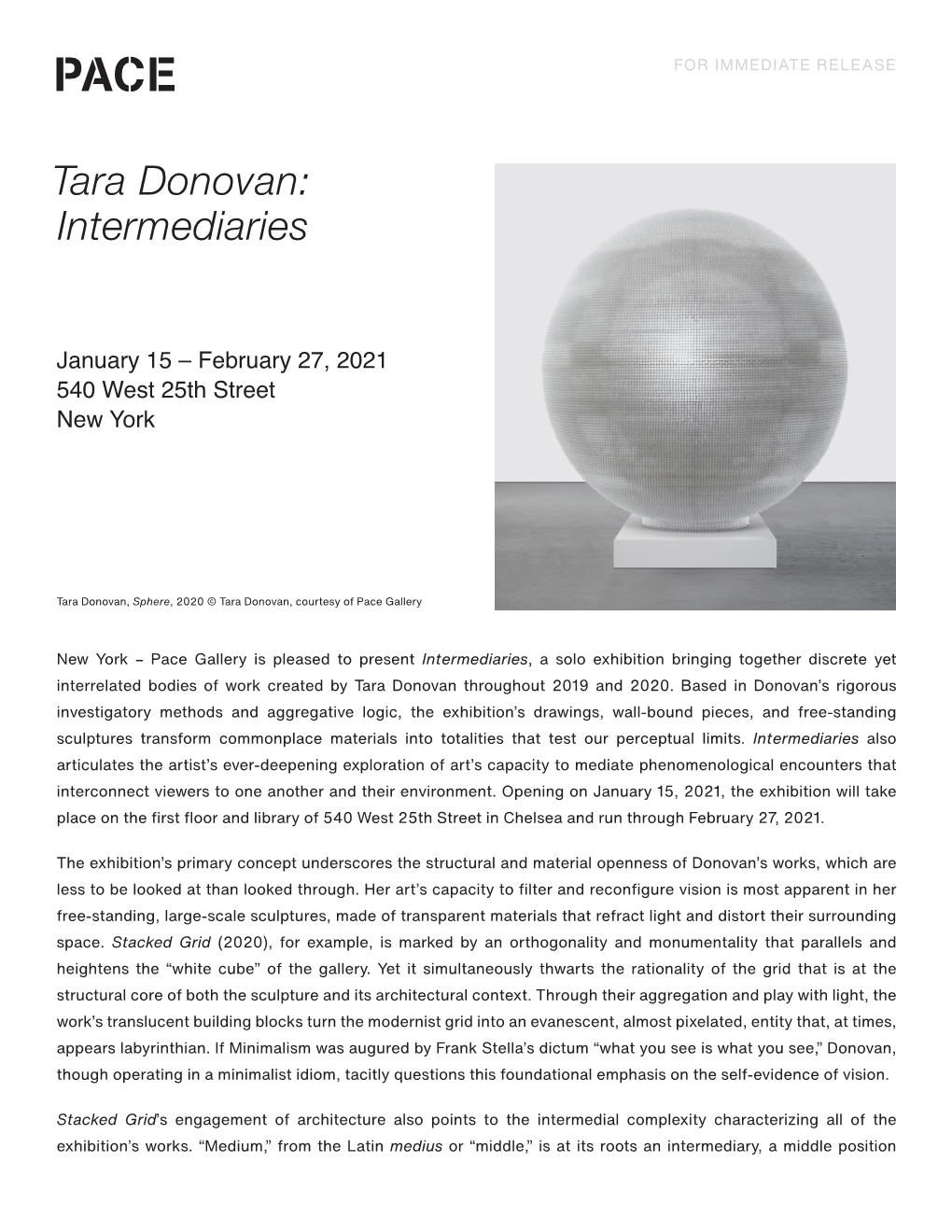 Tara Donovan: Intermediaries
