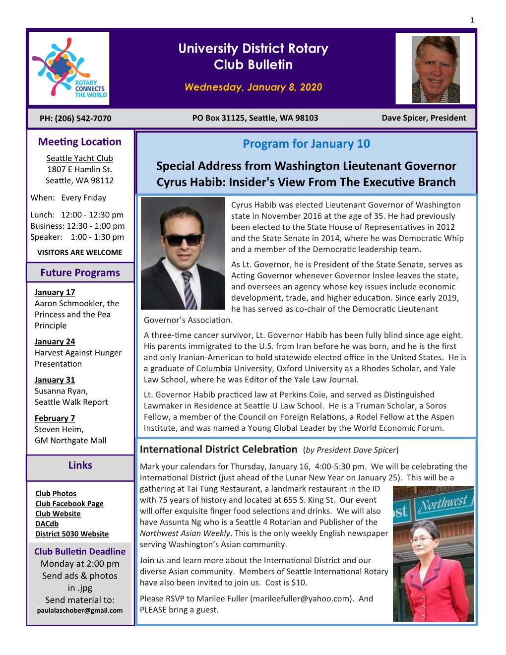 University District Rotary Club Bulletin