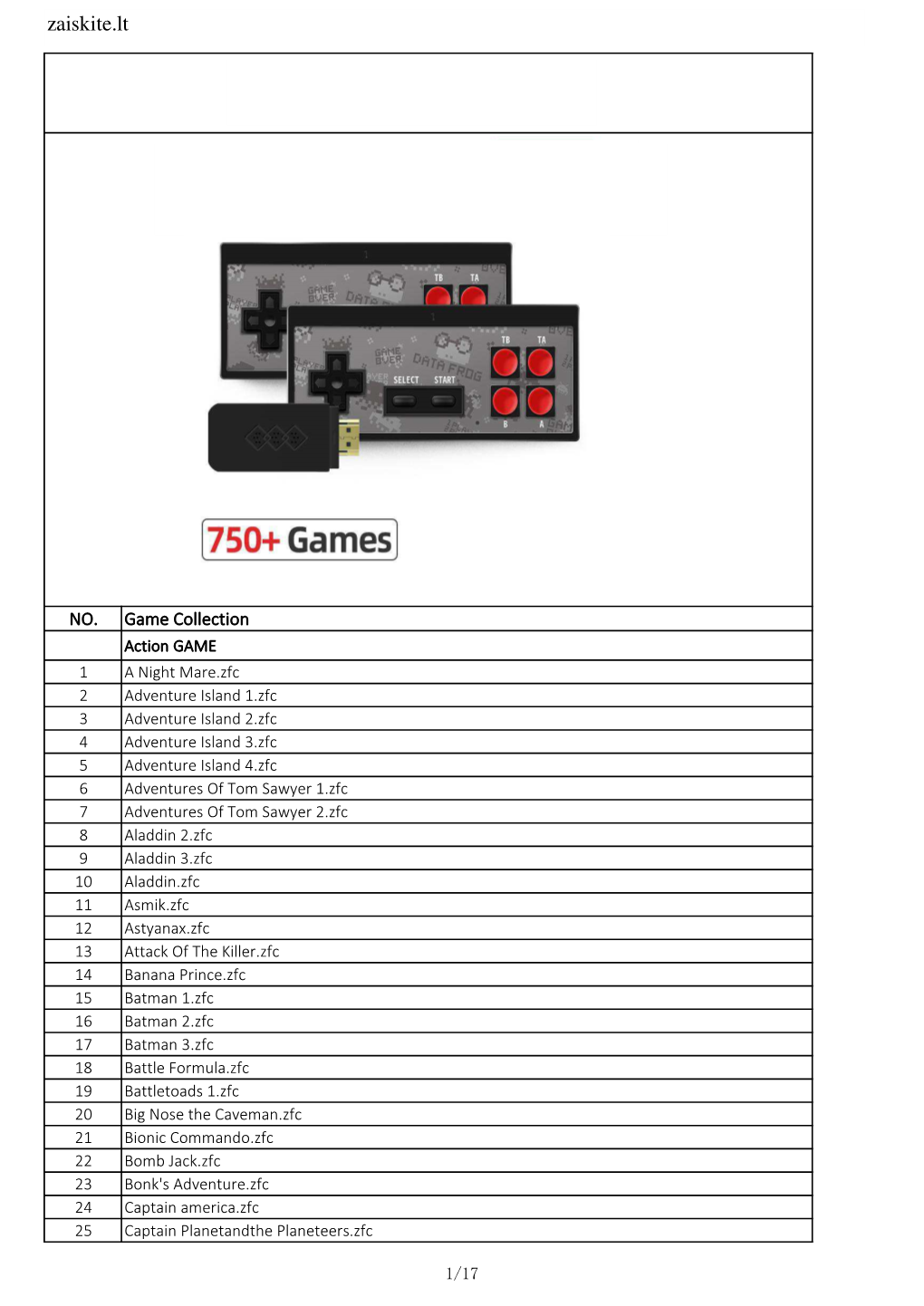 Game List of Y2HD (2.0) 786 in 1