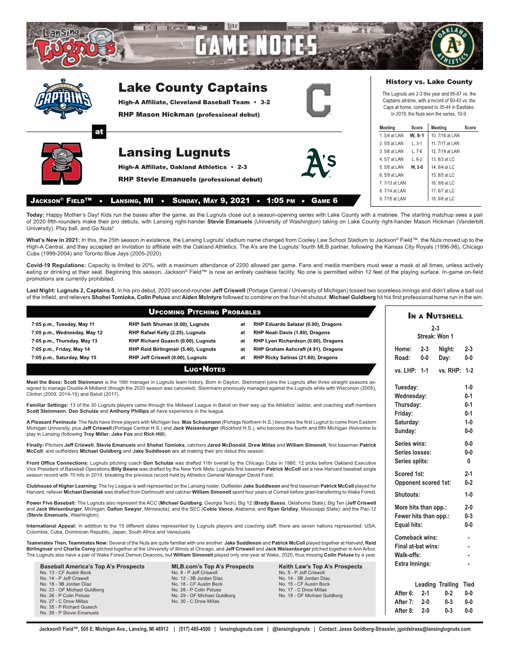 Lansing Lugnuts Lake County Captains