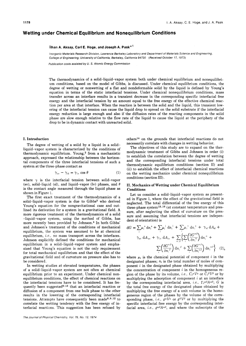 Wetting Under Chemical Equilibrium and Nonequilibrium Conditions