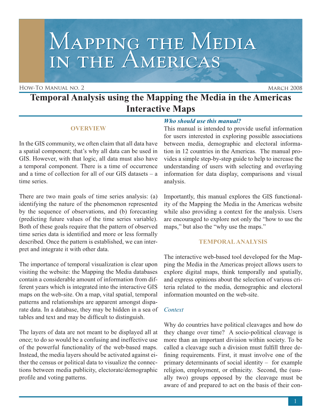 Mapping the Media: How-To Manual No. 2: Temporal Analysis