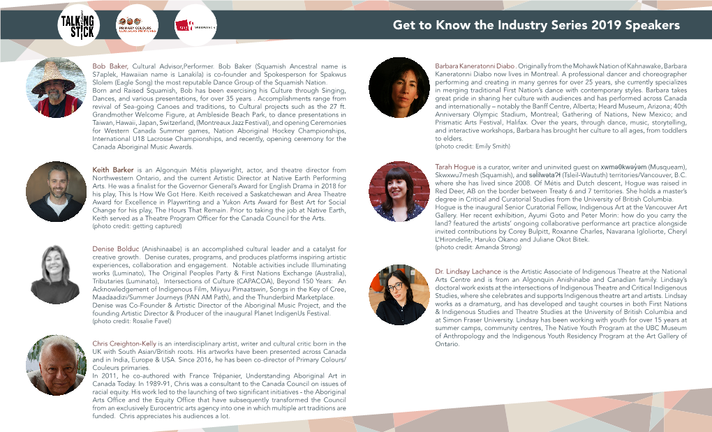 Get to Know the Industry Series 2019 Speakers