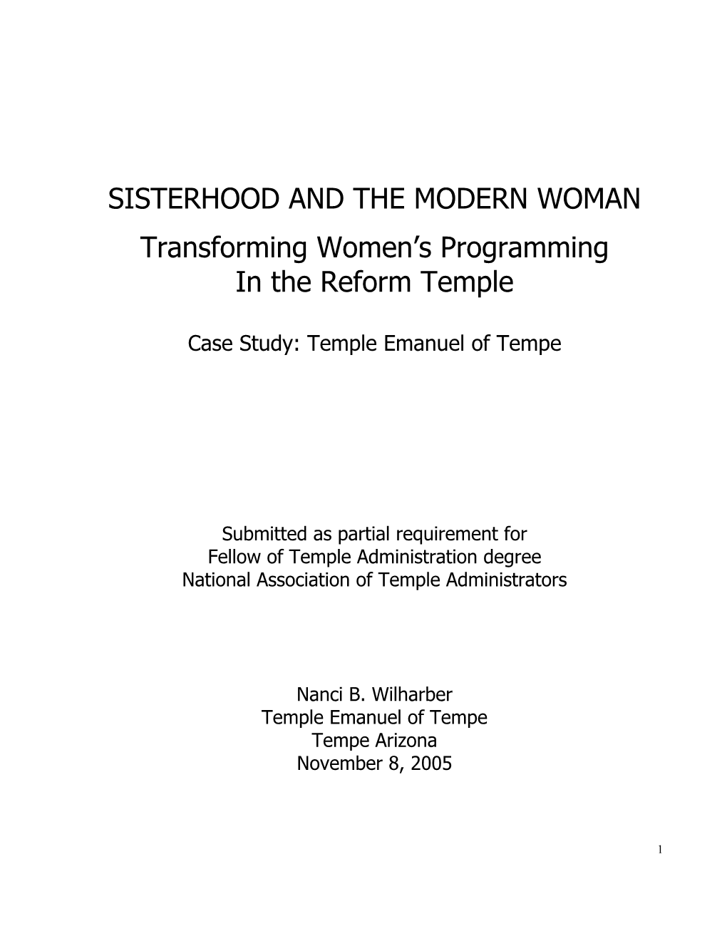 Sisterhood and the Modern Woman