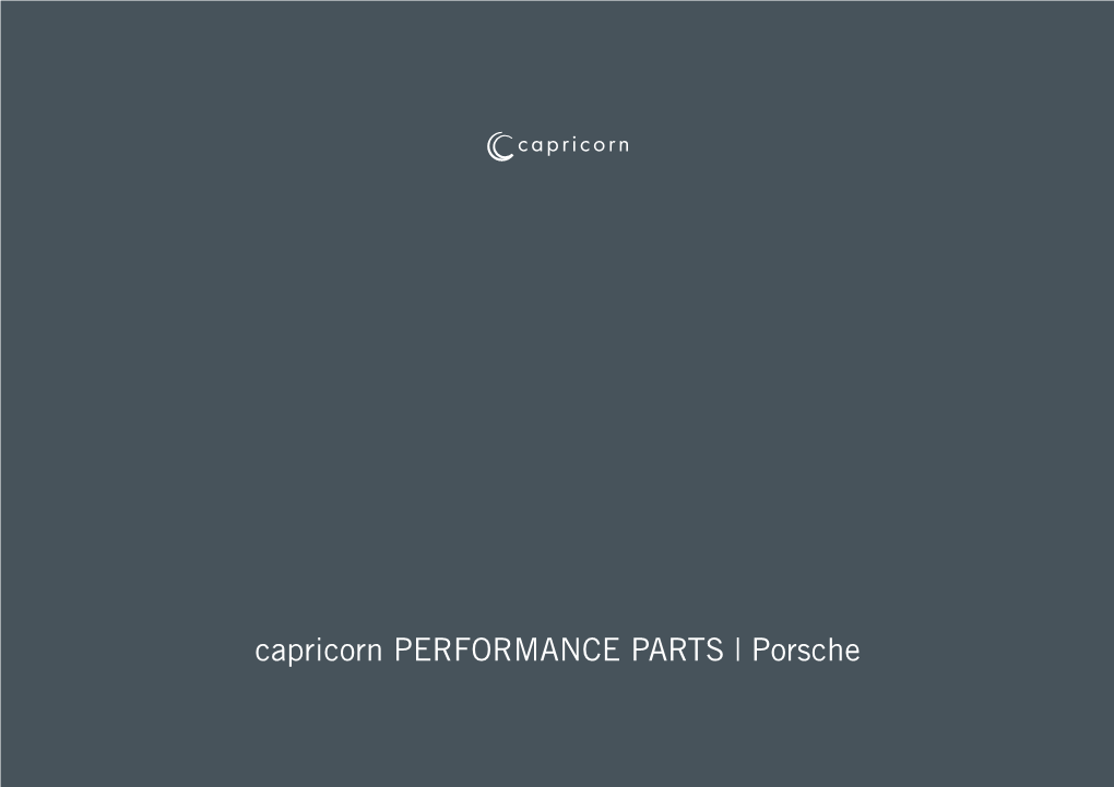 Capricorn PERFORMANCE PARTS | Porsche Capricorn WORKS 2 Capricorn GROUP