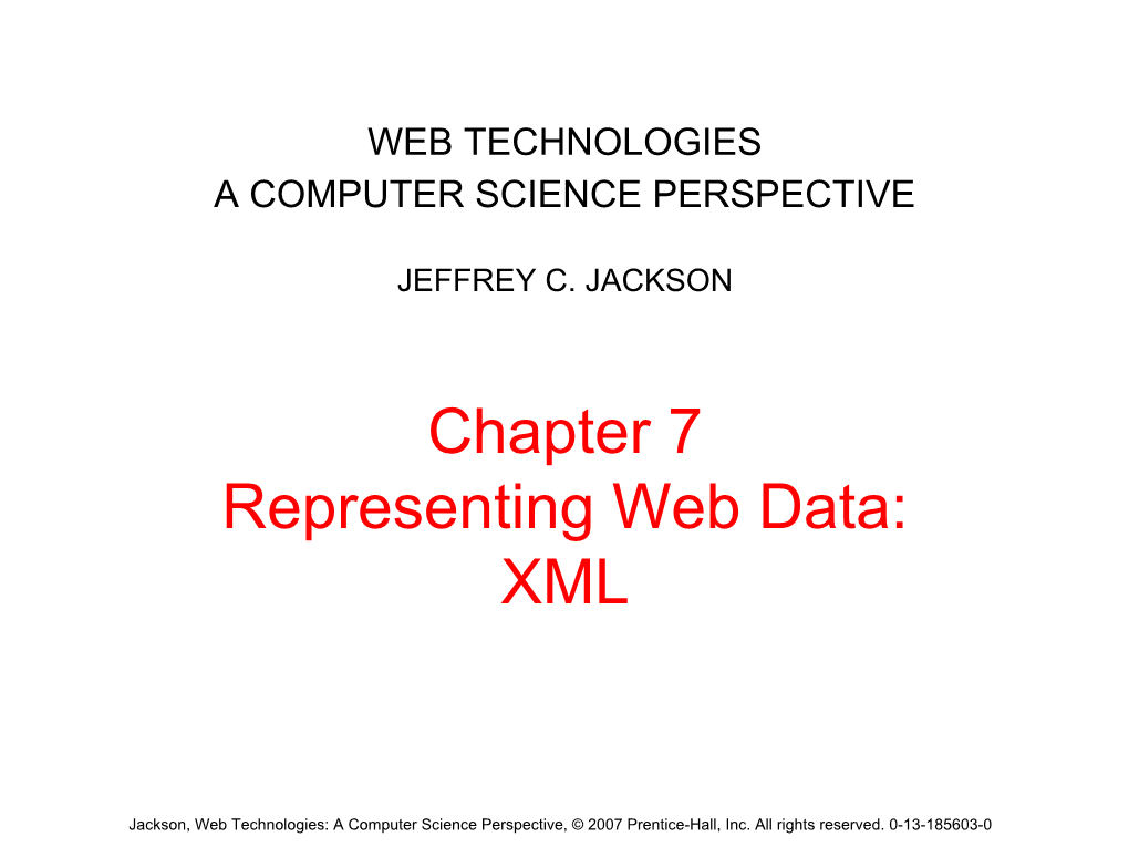 Chapter 7 Representing Web Data