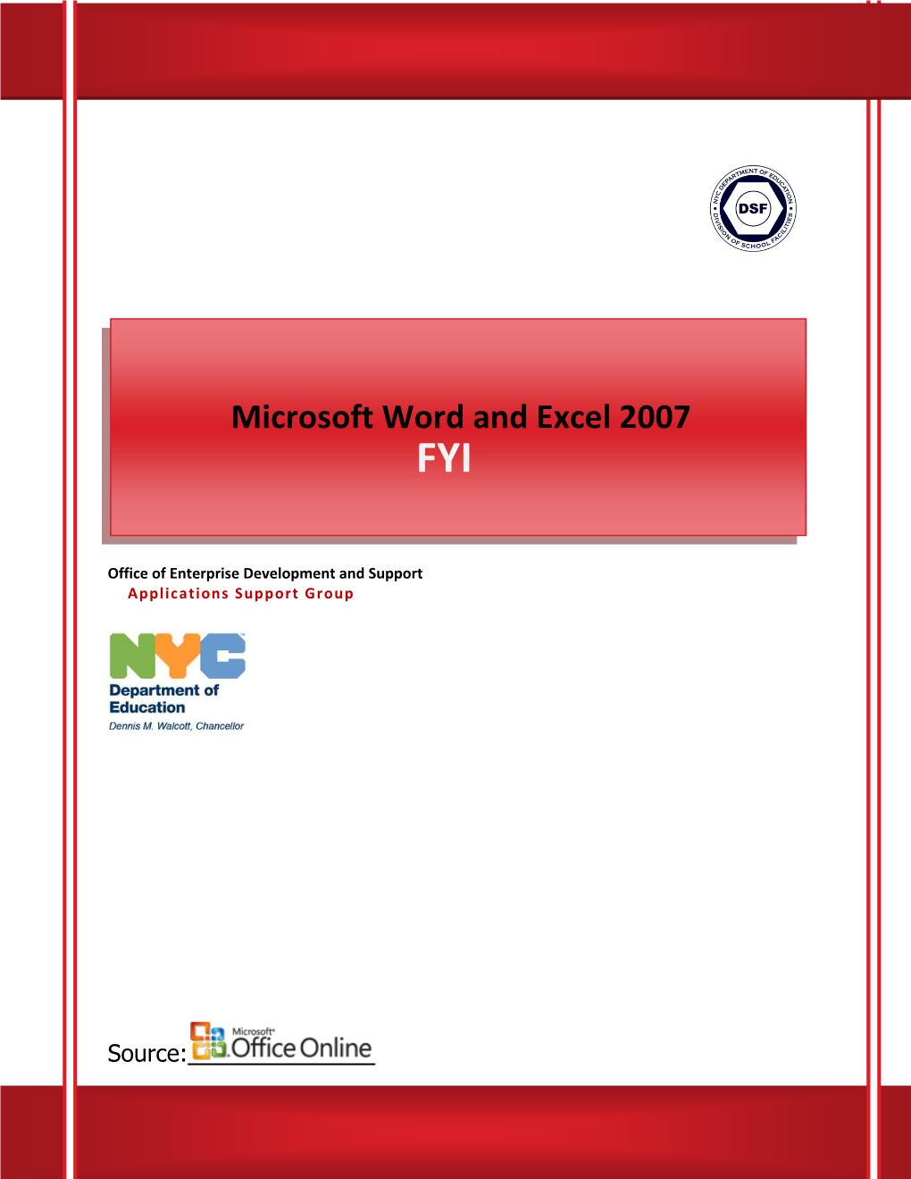 Microsoft Word and Excel 2007