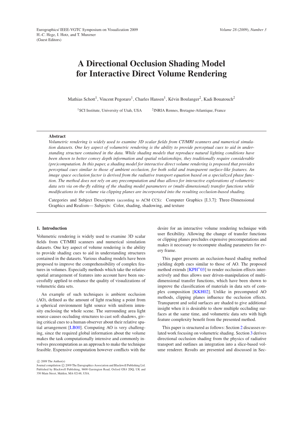 A Directional Occlusion Shading Model for Interactive Direct Volume Rendering