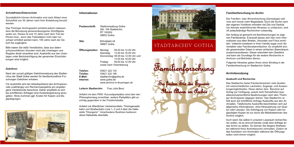 Familienforschung Im Stadtarchiv Gotha