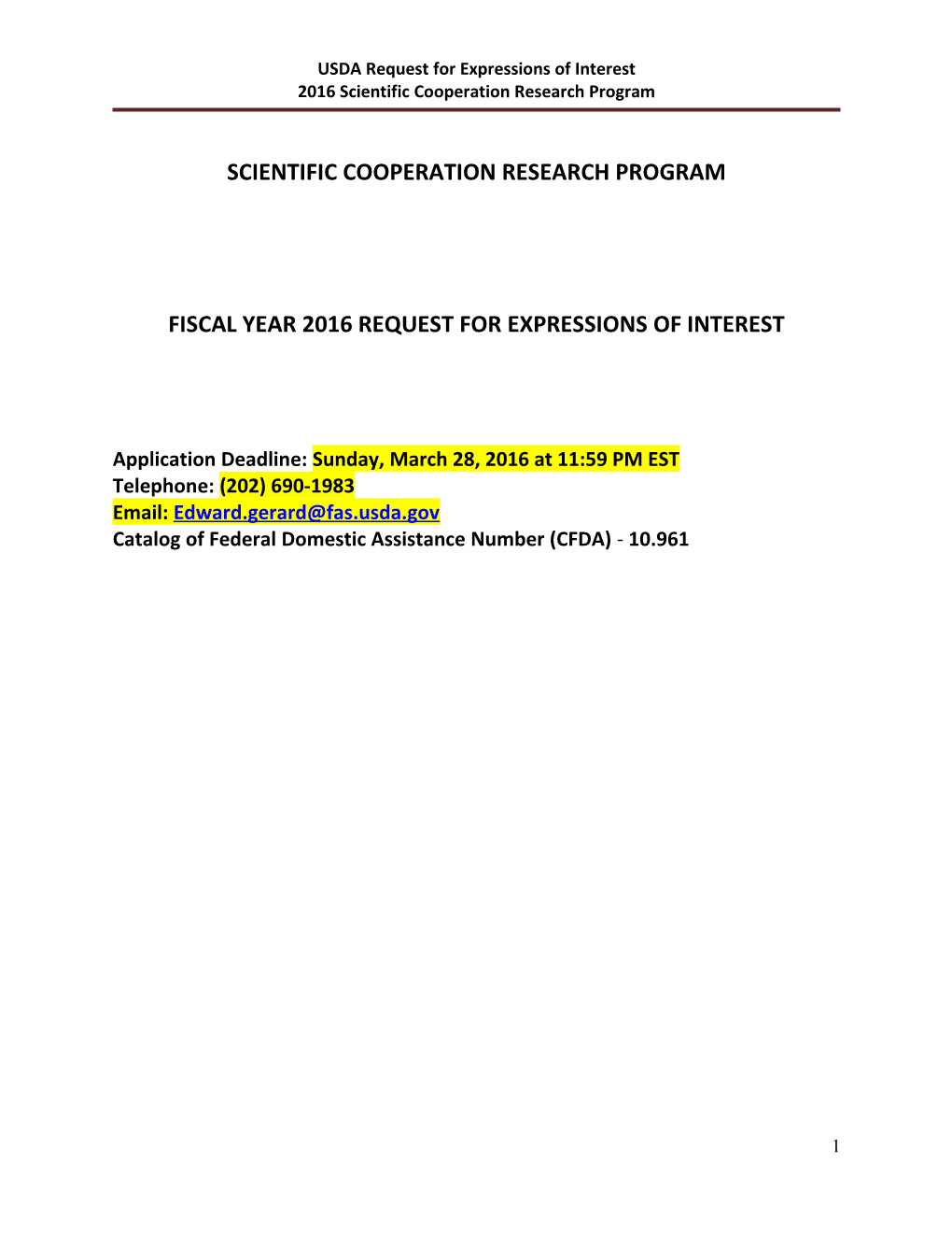 USDA Request for Proposals- 2012 Borlaug Fellowship Program- COUNTRY/REGION