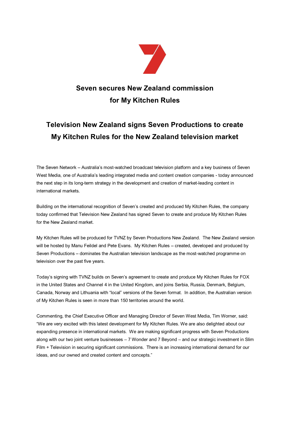 Seven Secures New Zealand Commission for My Kitchen Rules