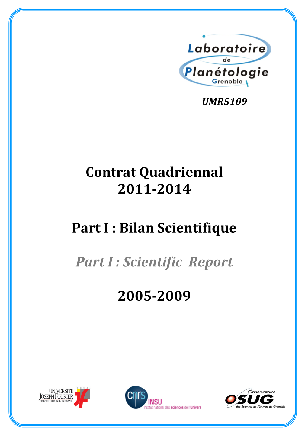 Contrat Quadriennal 2011-2014 Part I