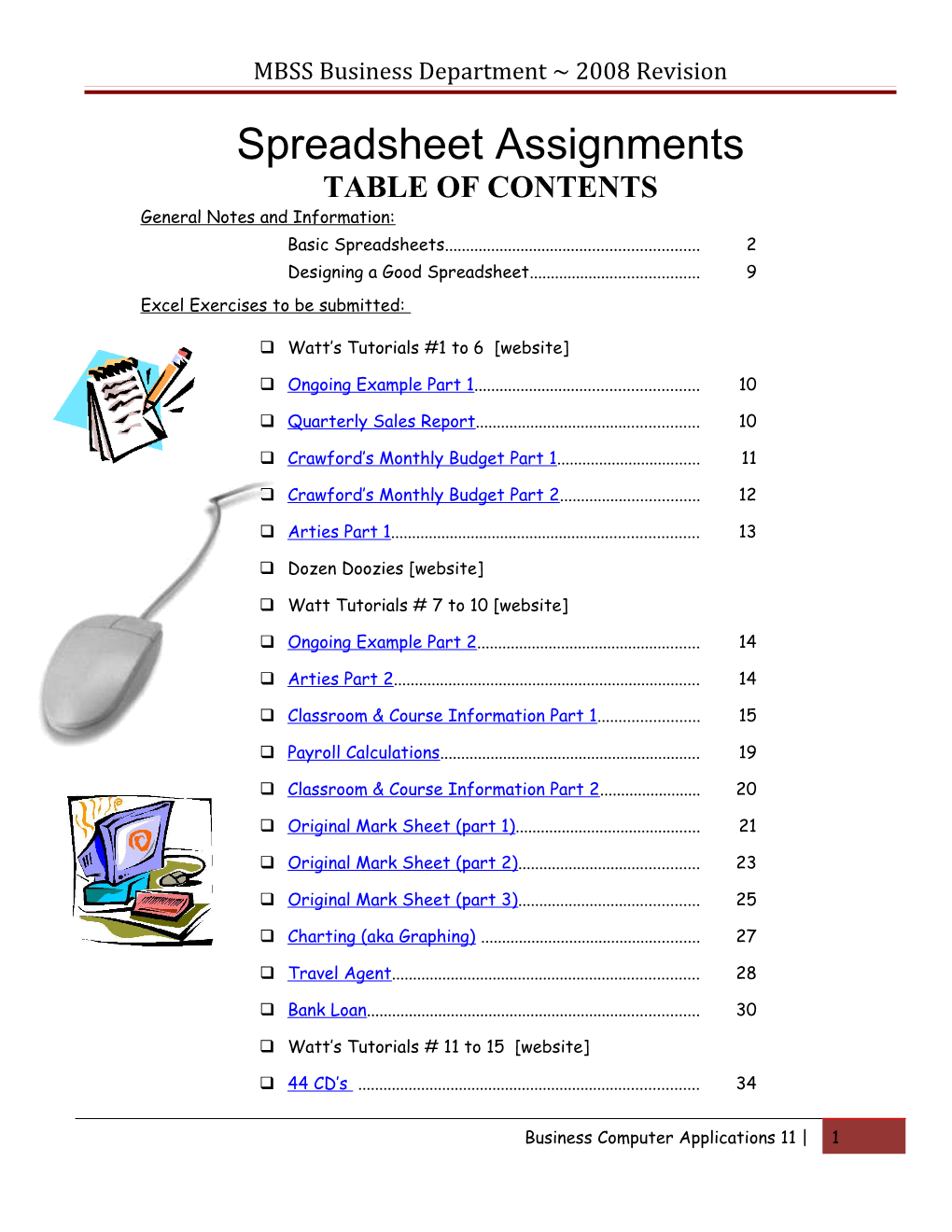 MBSS Business Department ~ 2008 Revision