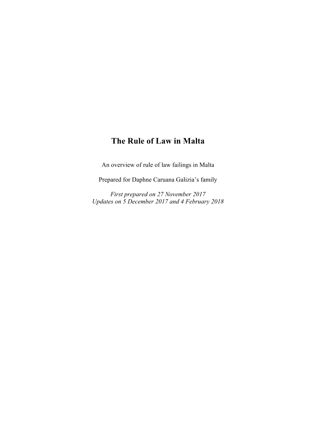 The Rule of Law in Malta