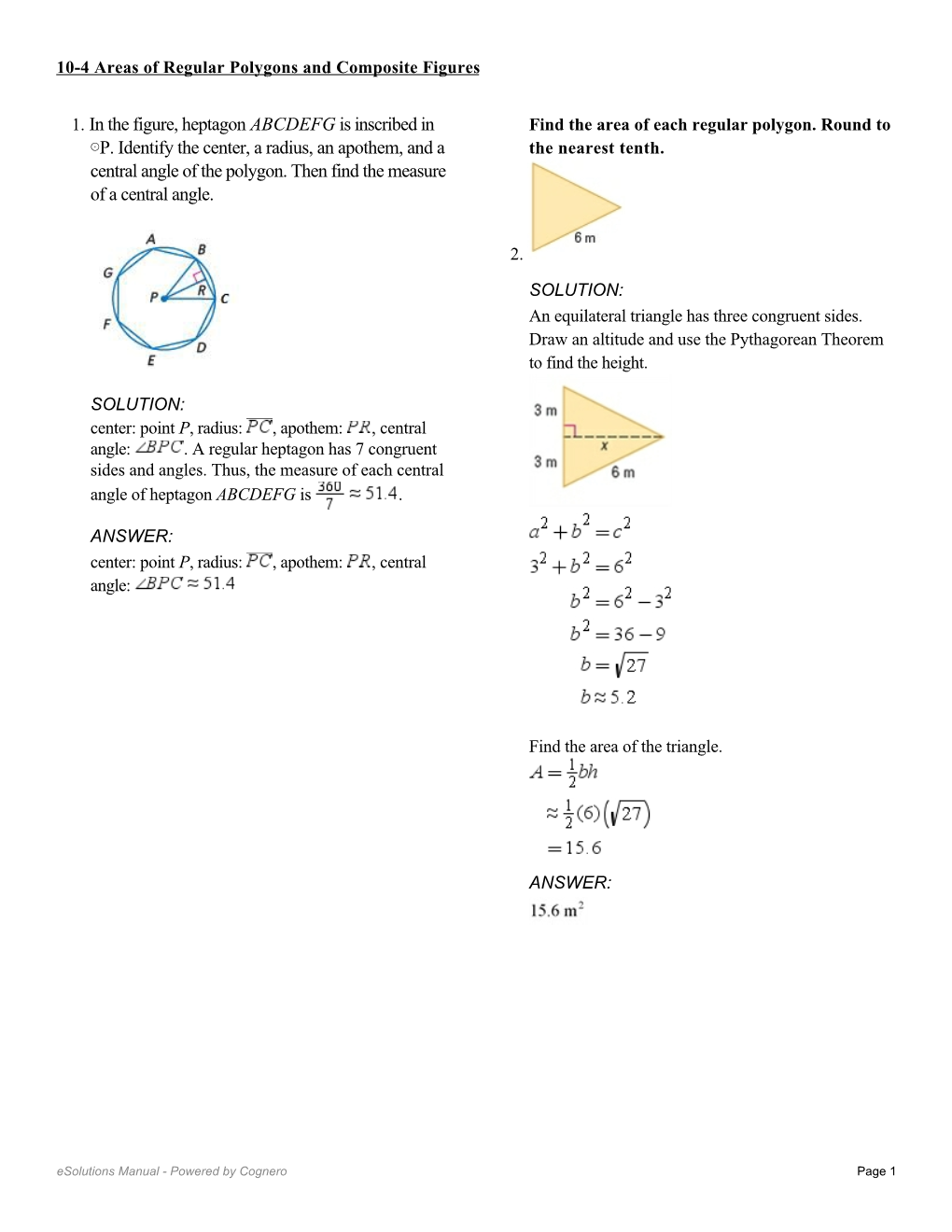 1. in the Figure, Heptagon ABCDEFG Is Inscribed in ⊙P. Identify the Center