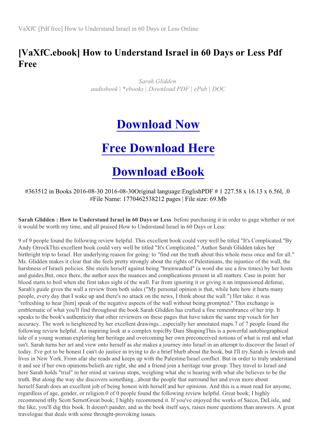 [Vaxfc.Ebook] How to Understand Israel in 60 Days Or Less Pdf Free