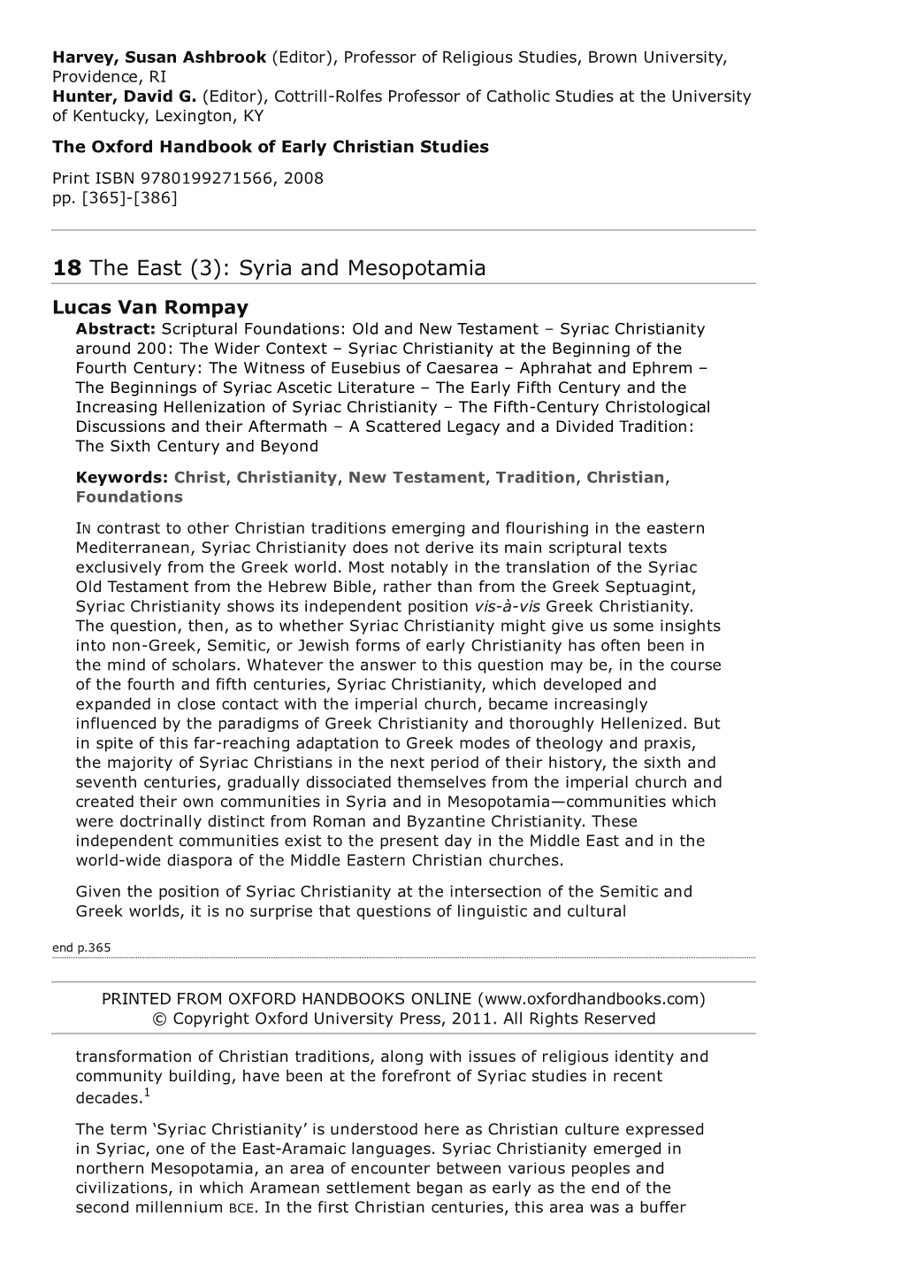 18 the East (3): Syria and Mesopotamia