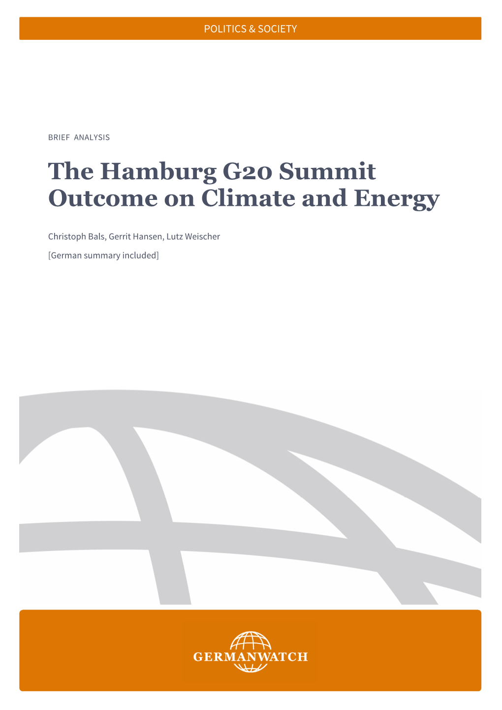 'The Hamburg G20 Summit Outcome on Climate and Energy'.Pdf