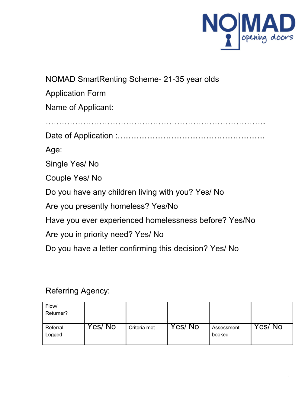 Client Referral Form