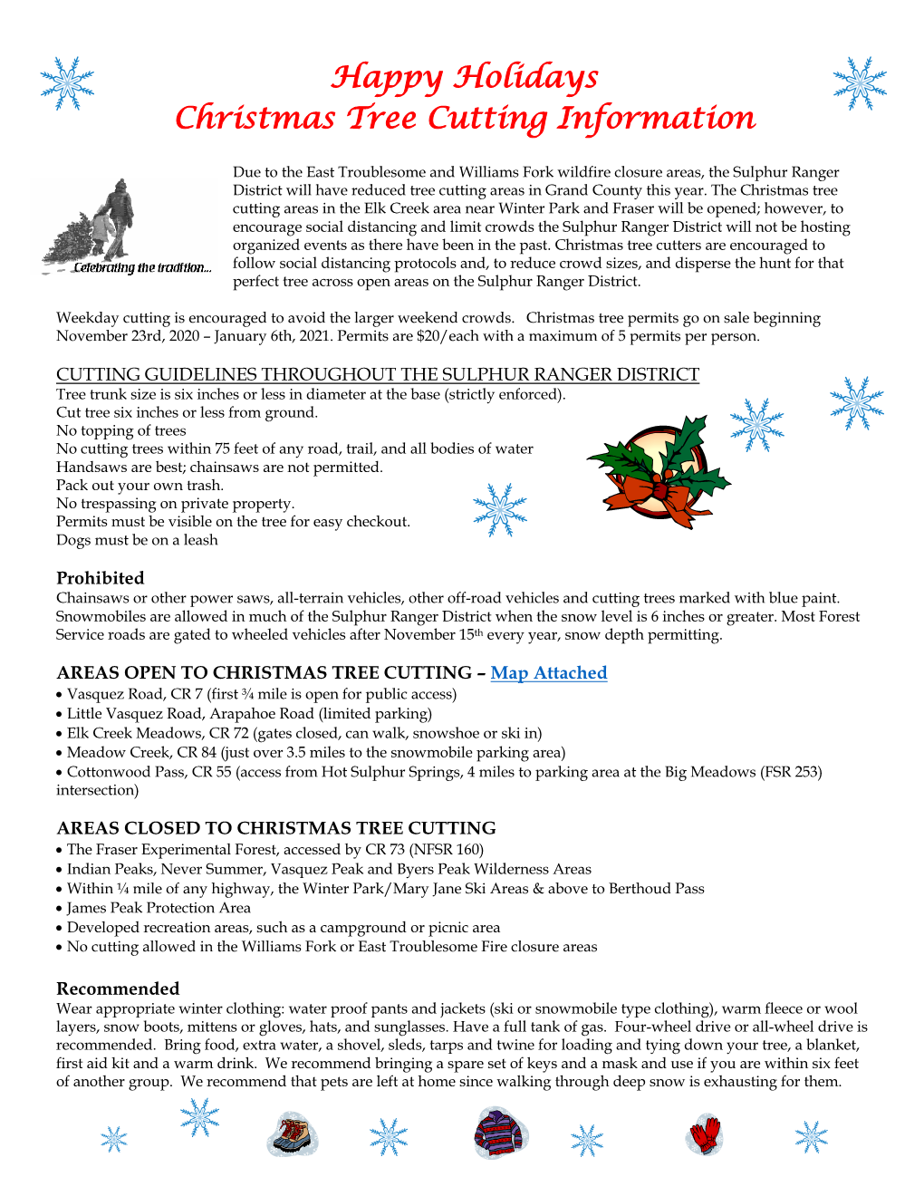 Happy Holidays Christmas Tree Cutting Information