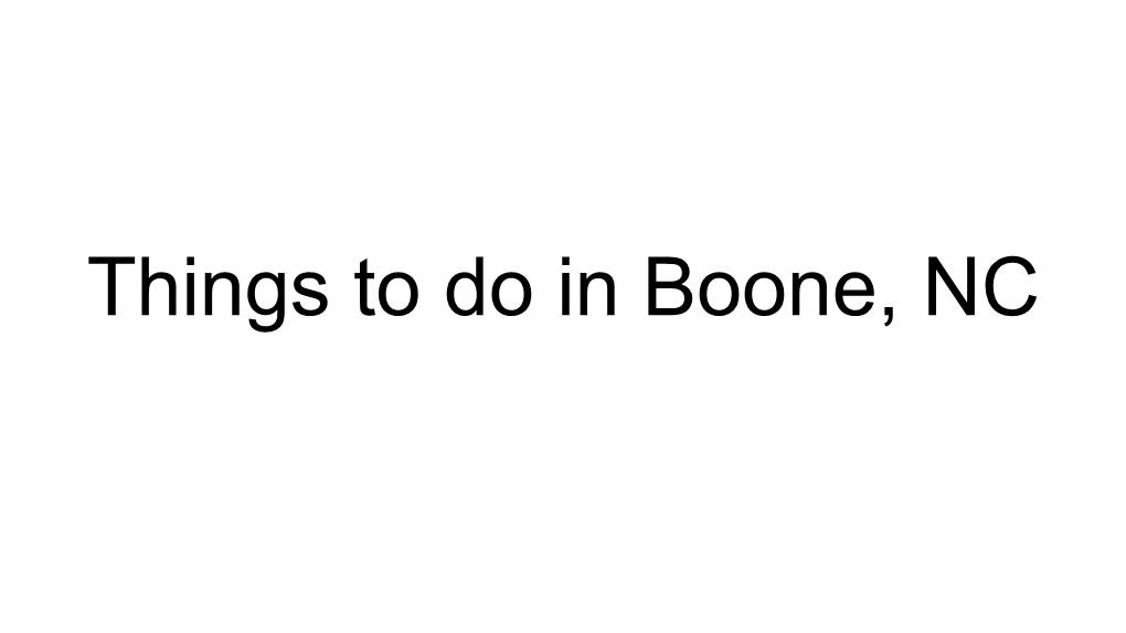 Boone Bucket List