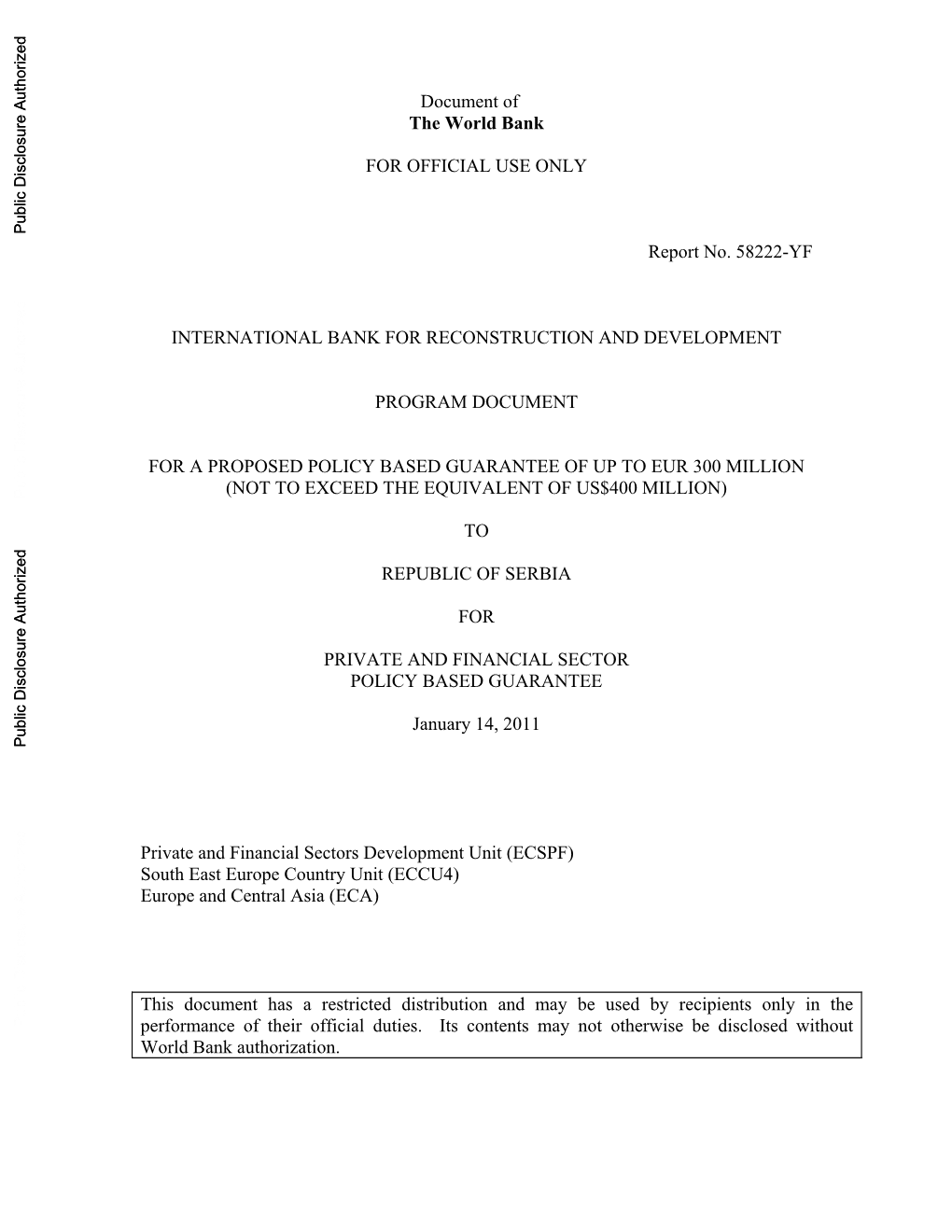 World Bank Document