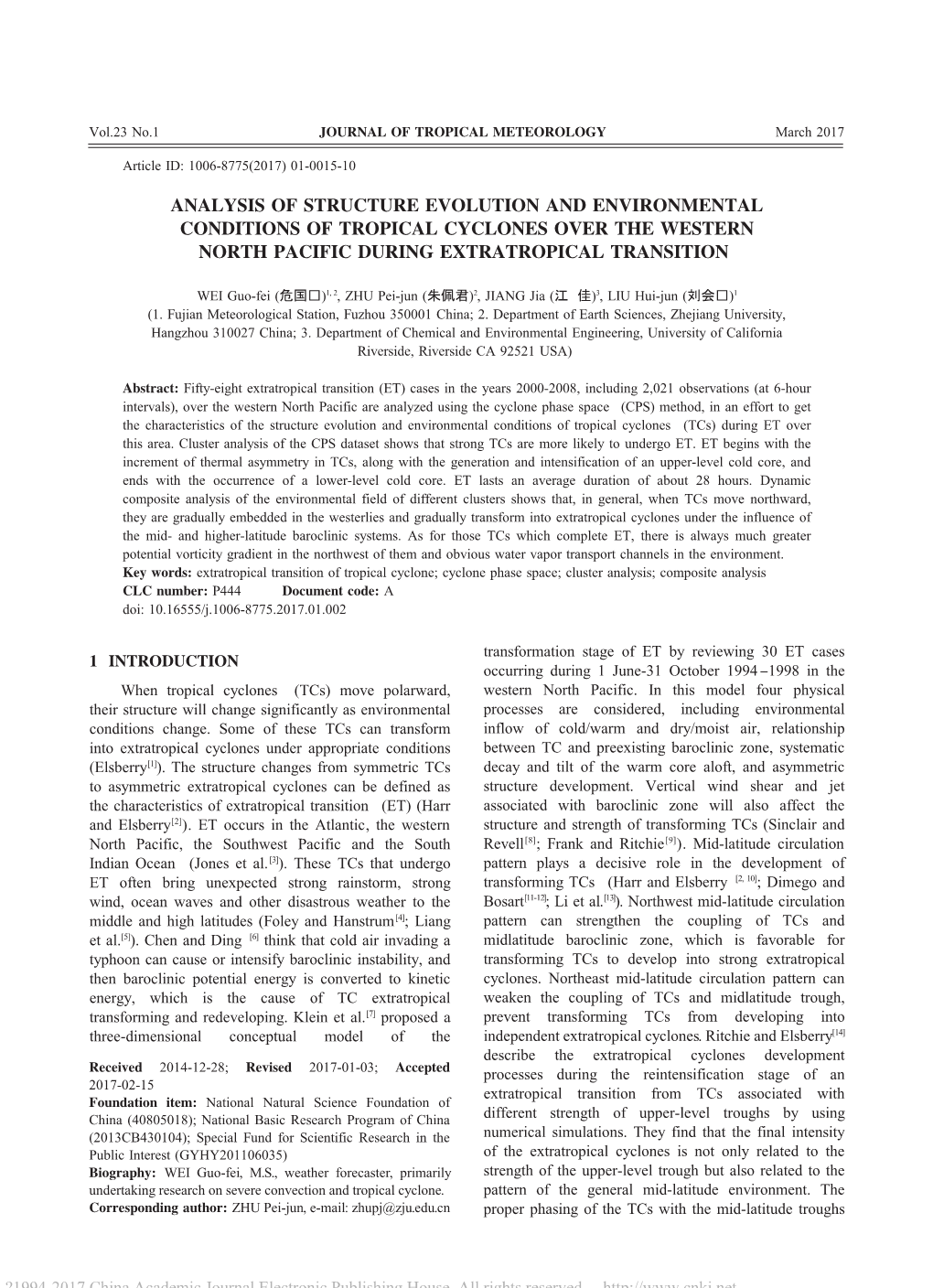 Analysis of Structure Evolution and Environmental Conditions of Tropical Cyclones Over the Western North Pacific During Extratropical Transition