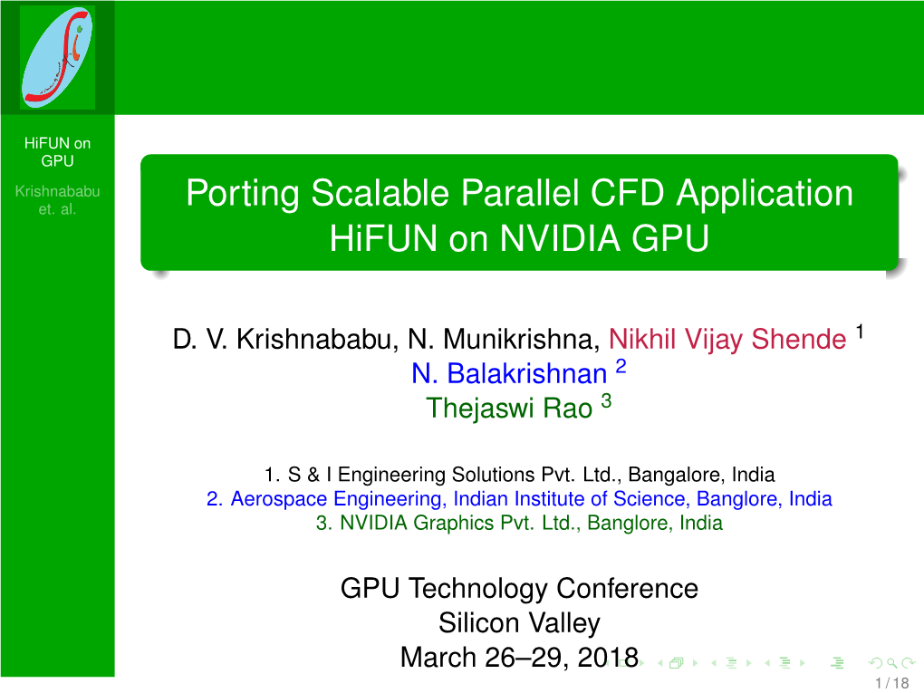 Porting Scalable Parallel CFD Application Hifun on NVIDIA GPU