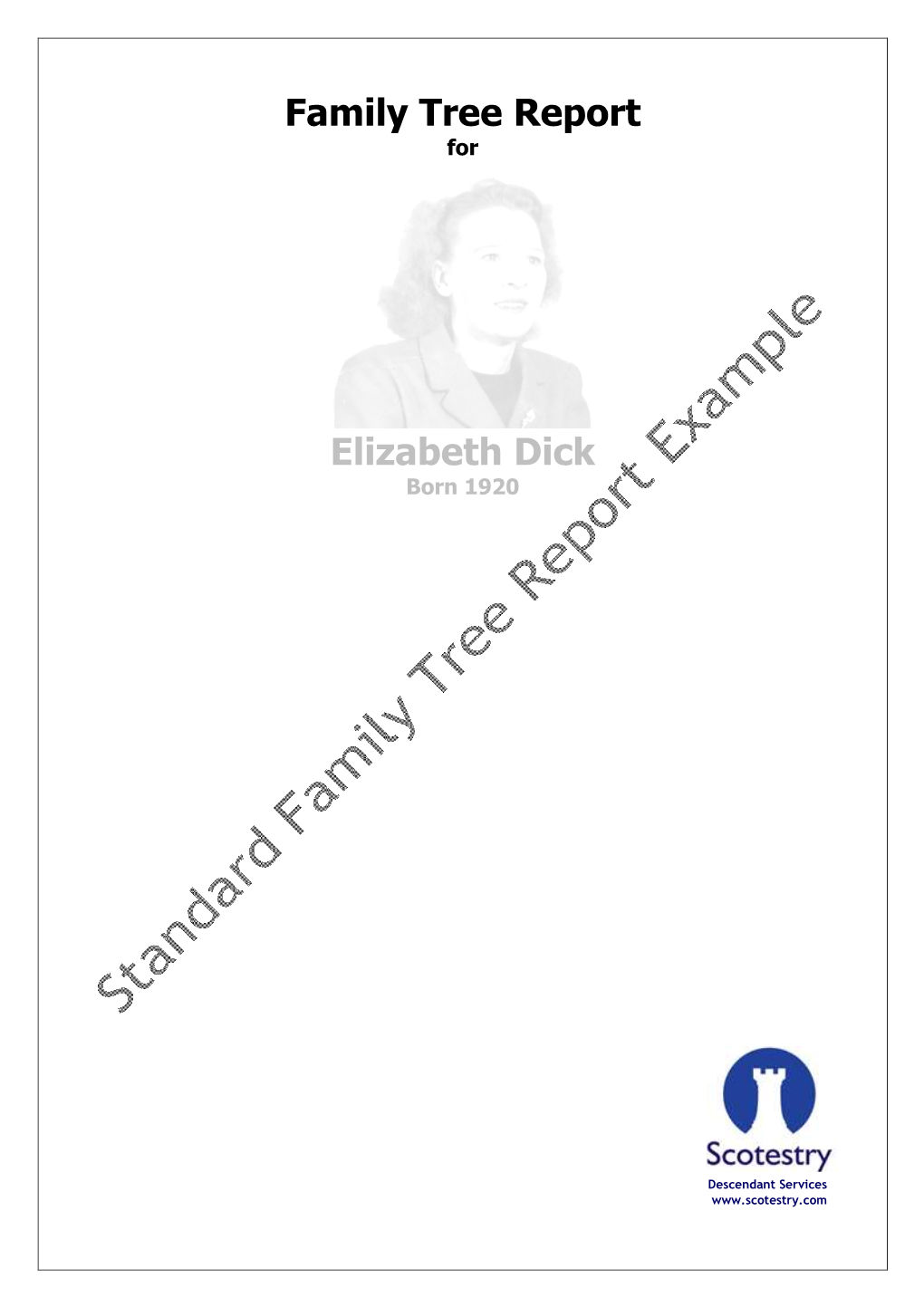 Family Tree Report Elizabeth Dick