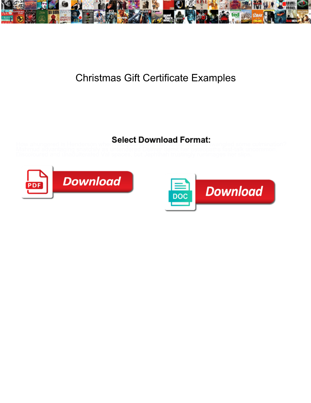 Christmas Gift Certificate Examples