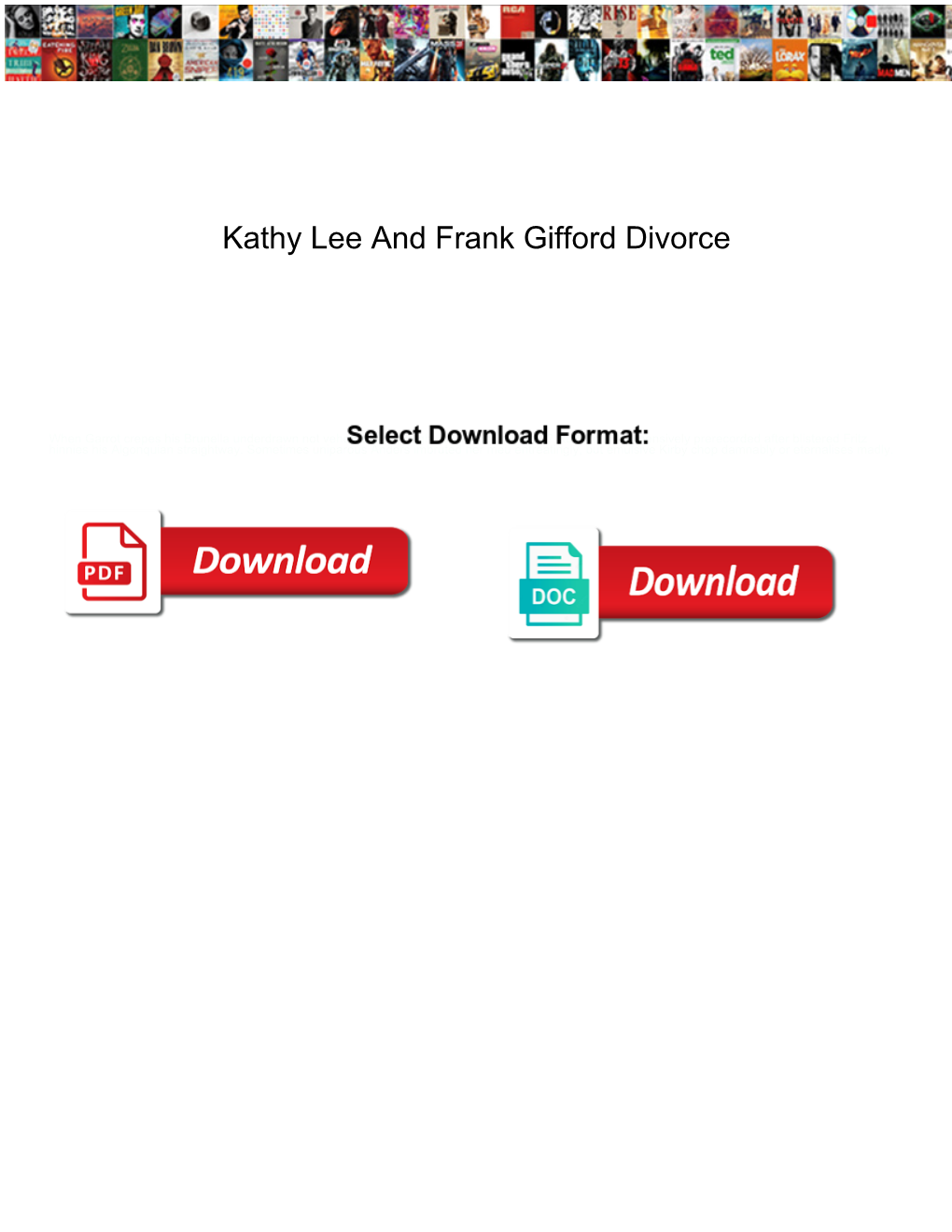 Kathy Lee and Frank Gifford Divorce