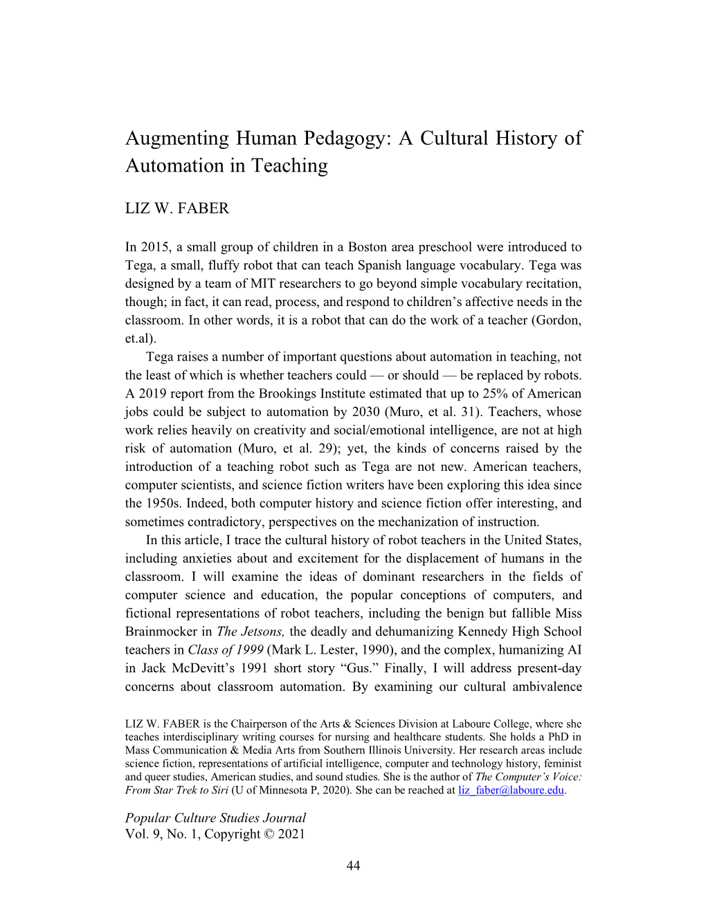 Augmenting Human Pedagogy: a Cultural History of Automation in Teaching