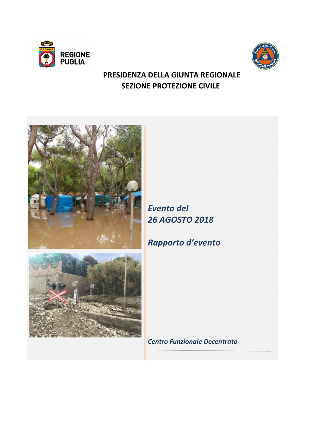 Evento Del 26 AGOSTO 2018 Rapporto D'evento