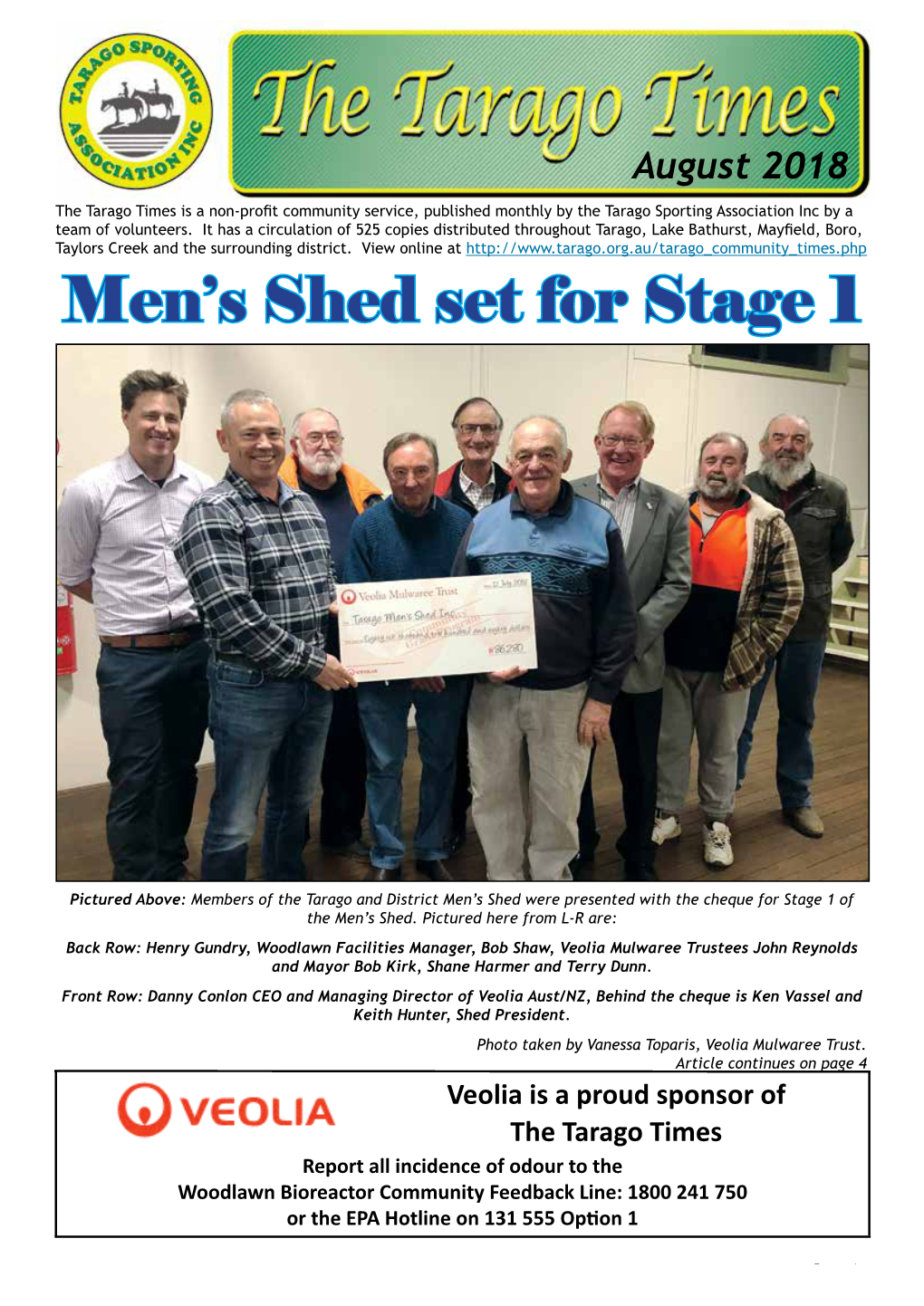 Men's Shed Set for Stage 1