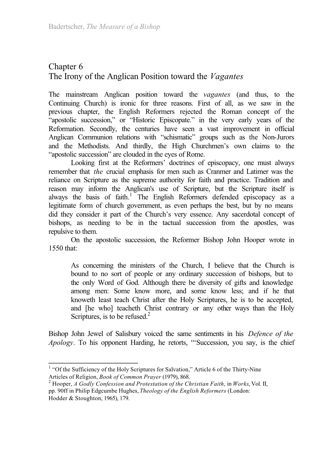 Chapter 6 the Irony of the Anglican Position Toward the Vagantes