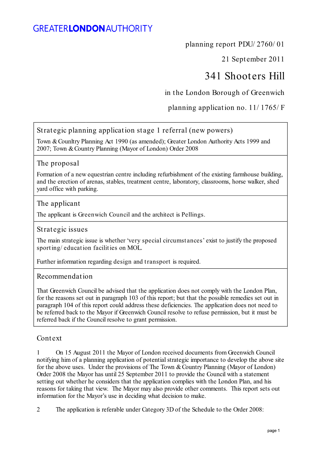 341 Shooters Hill in the London Borough of Greenwich Planning Application No