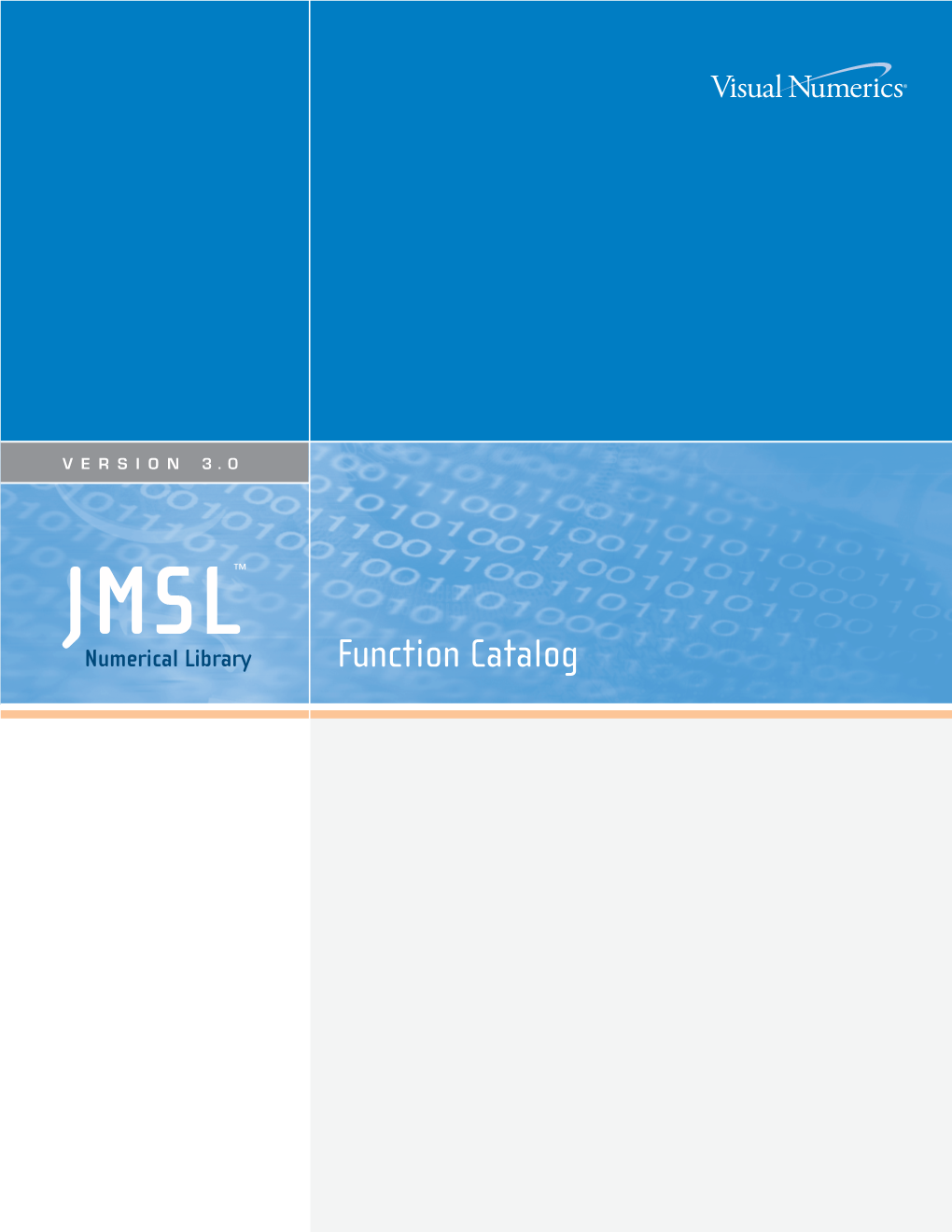 JMSL™ Numerical Library Function Catalog JMSL Numerical Library Function Catalog