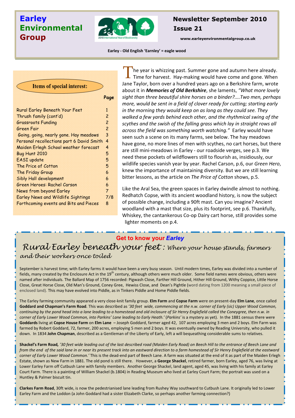 September 2010 Newsletter In