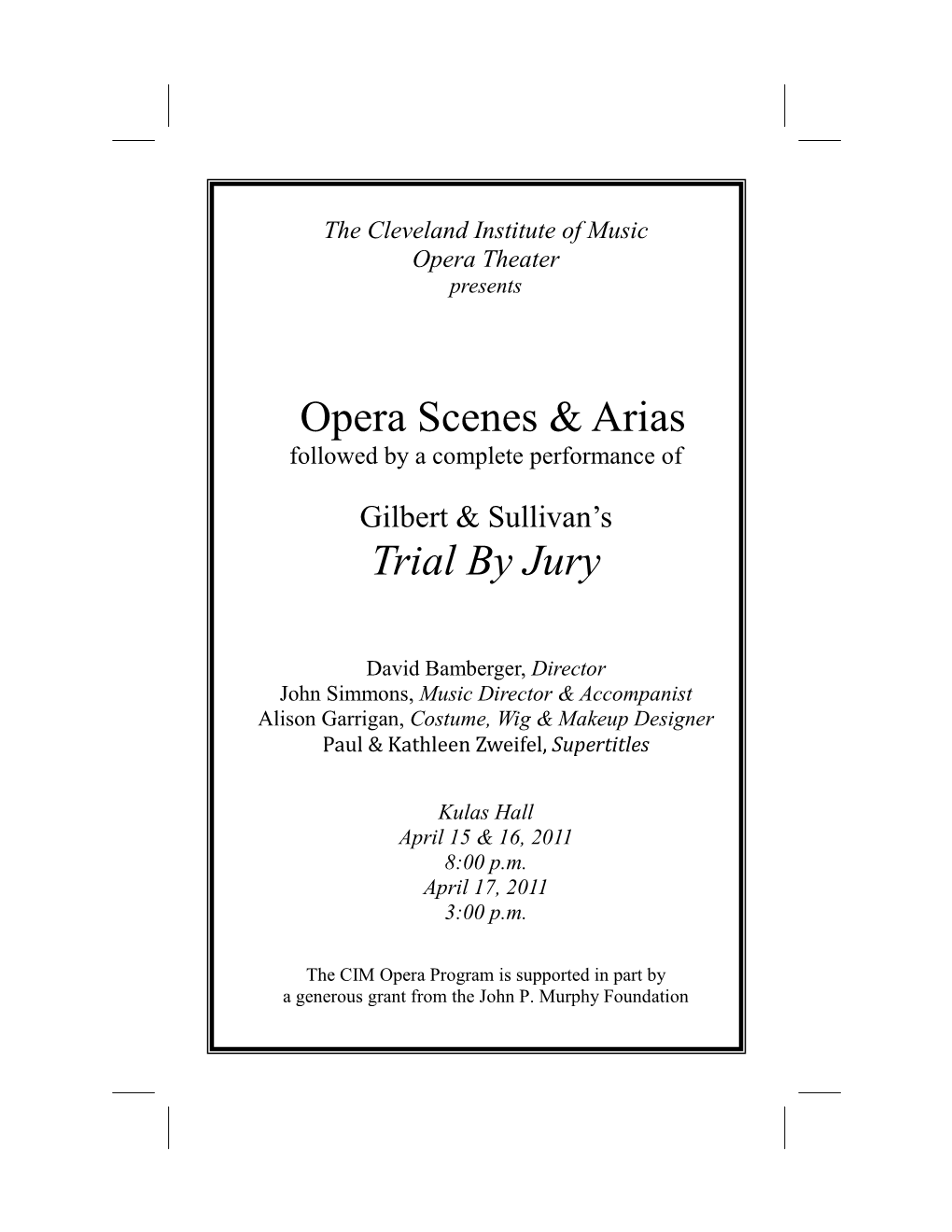 Opera Scenes & Arias Trial by Jury