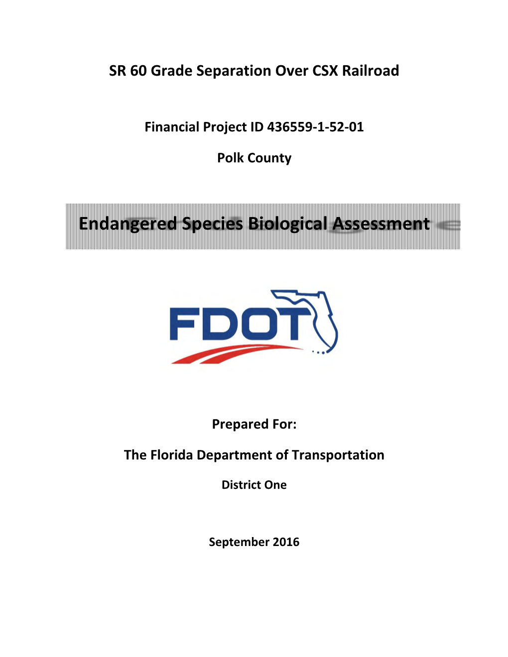 Endangered Species Biological Assessment