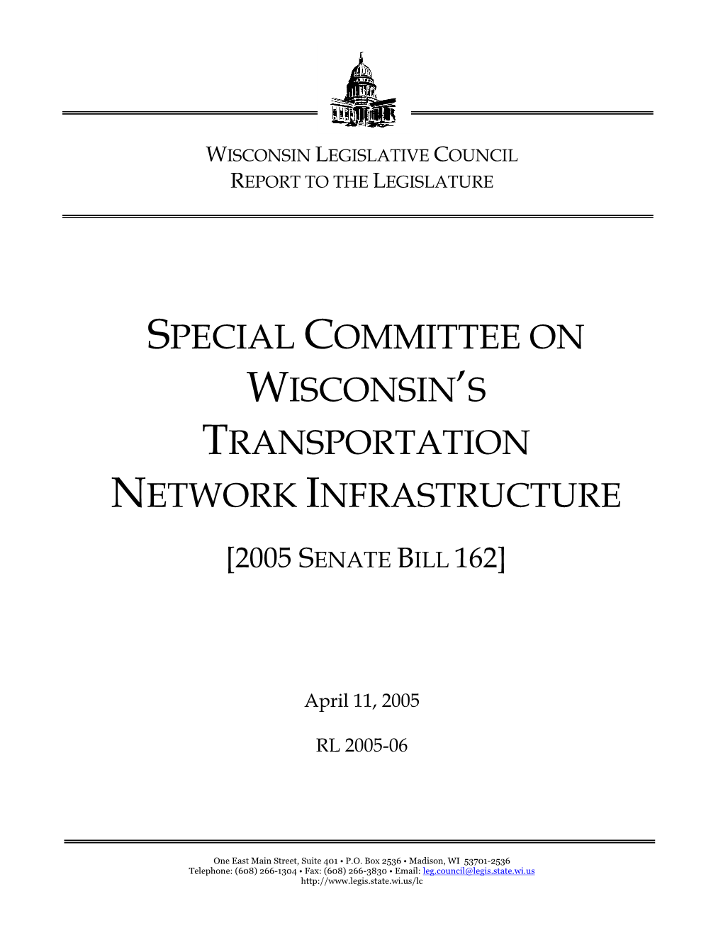 Wisconsin's Transportation Network Infrastructure (9-17-04)